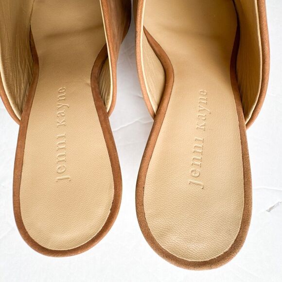 Jenni Kayne Walnut Brown Oiled Leather Kitten Heel Mule Size 36 - Picture 7 of 16